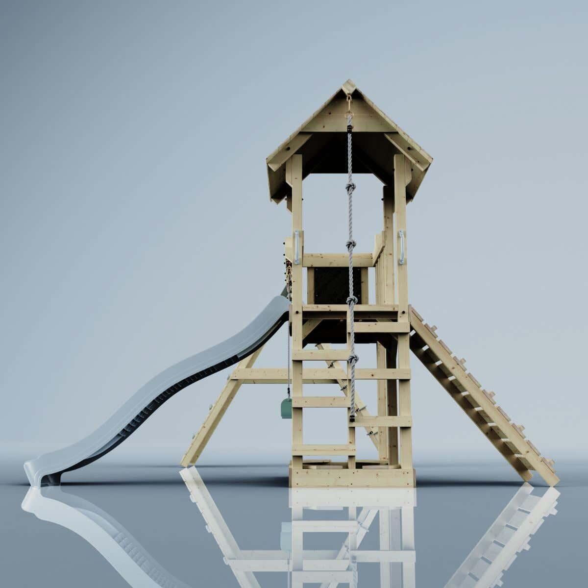 Spielturm Roskilde mit Kinderschaukel in Eisblau - 357 × 451 × 274 cm 4/6