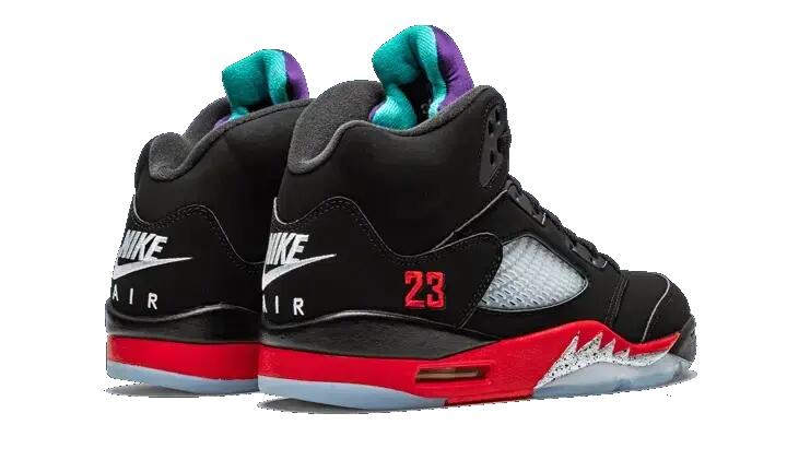 Zapatillas - Baloncesto - Hombre - Air Jordan 5 Retro - Negro/Rojo 3/4