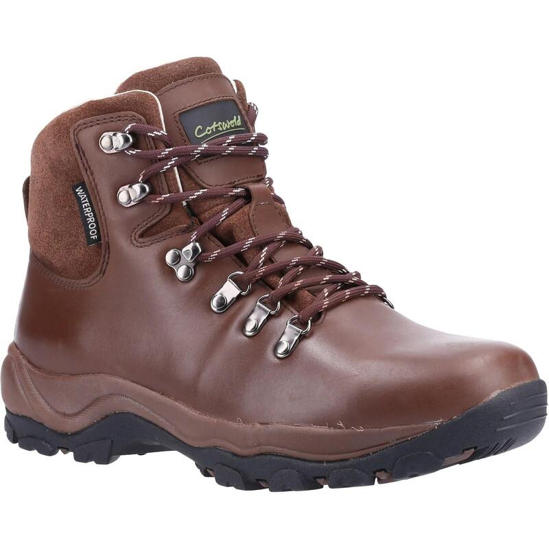 Mens Barnwood Leather Hiking Boots (Brown)
