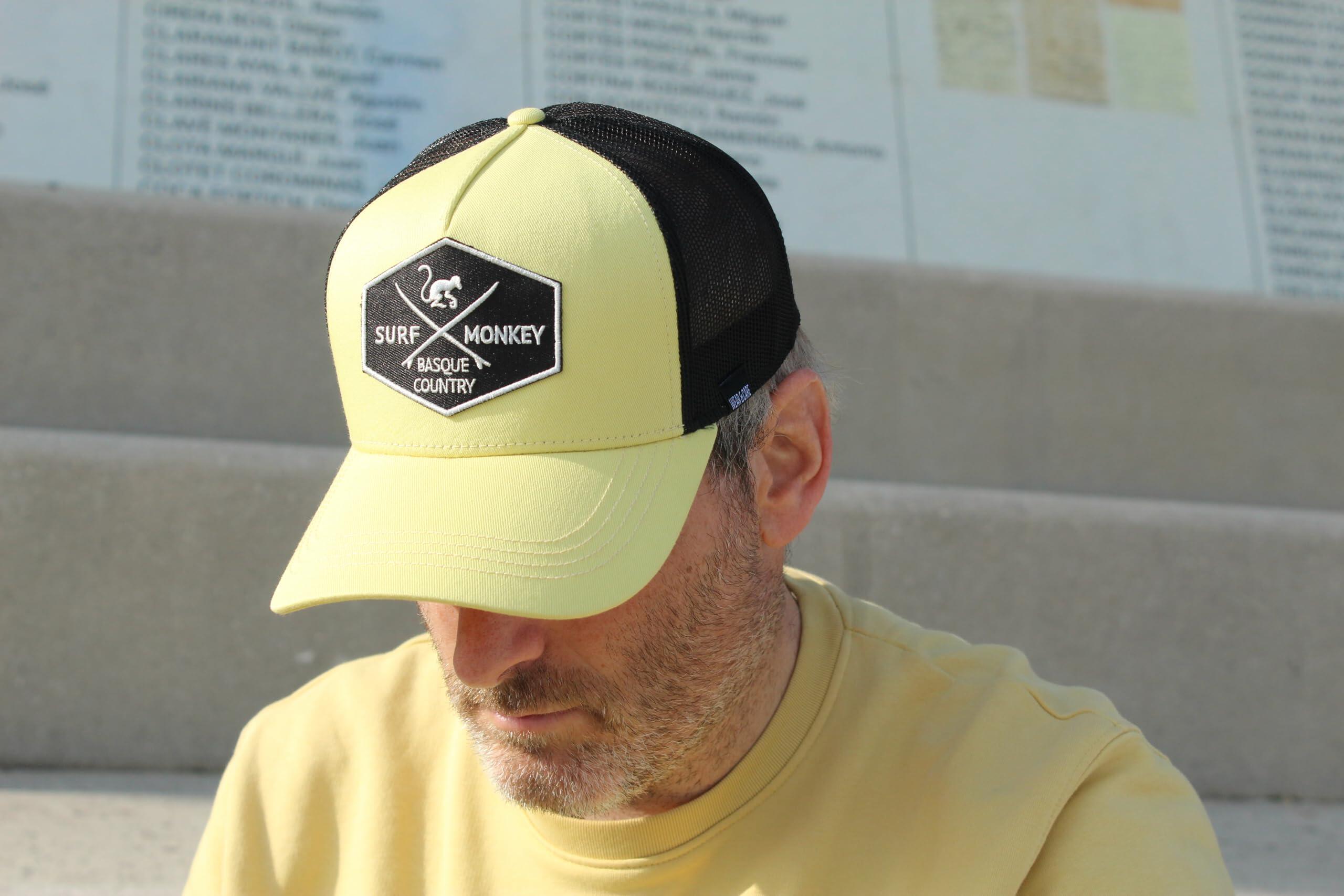 Boné Trucker - 5 Painéis / Reciclado / Adulto / Tamanho Único (Preto/Lima) 3/4