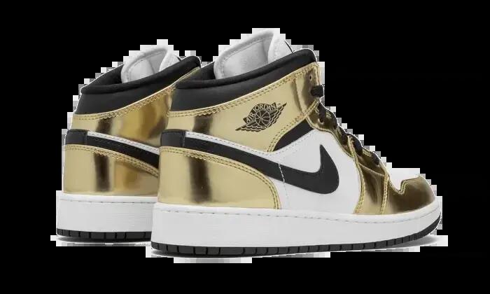 Air Jordan 1 Mid White Metallic Gold 3/4