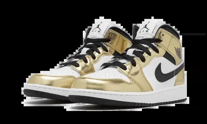 Air Jordan 1 Mid White Metallic Gold 2/4