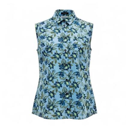 Bluse Luena Shirt Damen Bluse Sportbluse Freizeithemd in Blau