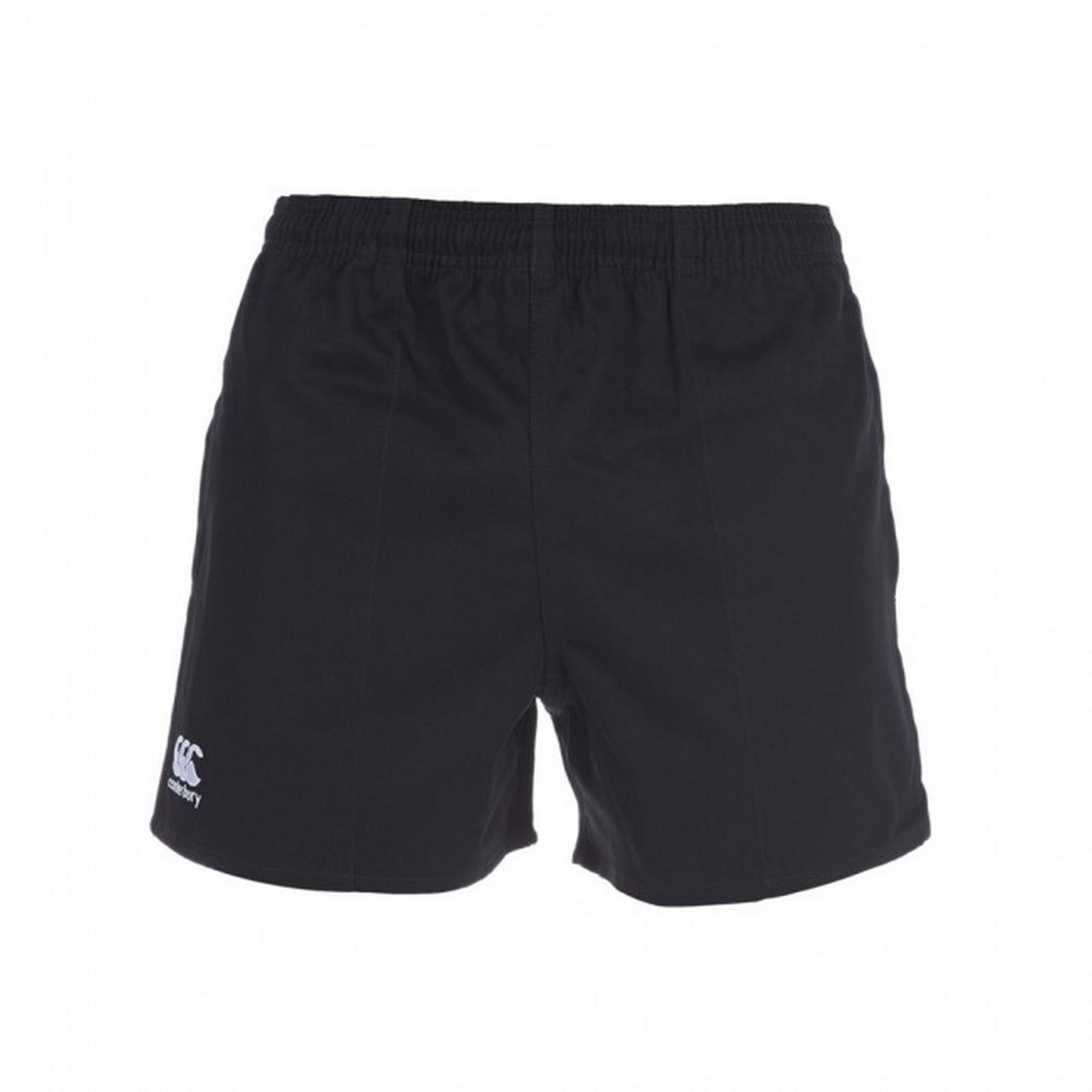 CANTERBURY Childrens Teens Professional Elasticated Sports Shorts (Black)