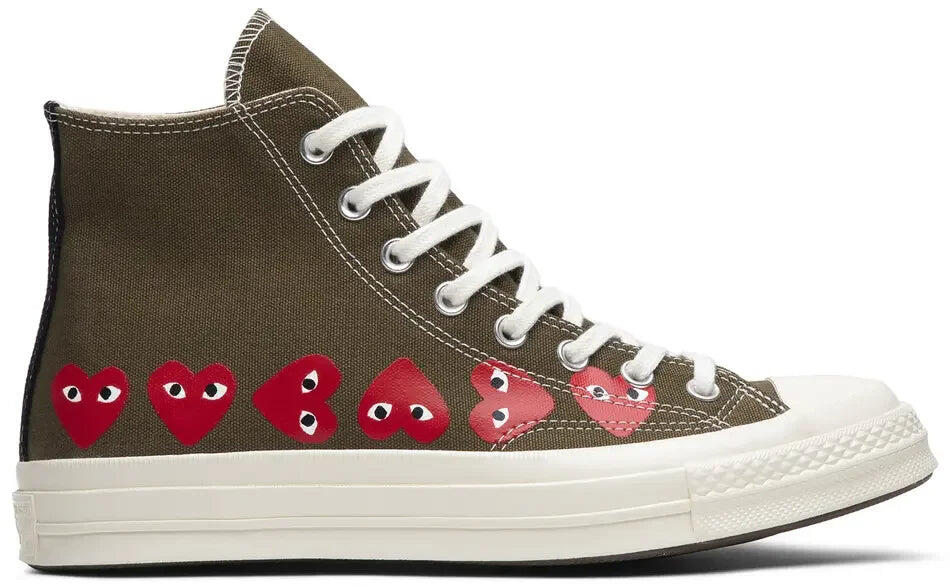 Converse Chuck Taylor All Star 70 Hi Comme des Garcons PLAY Multi-Heart Green 1/5