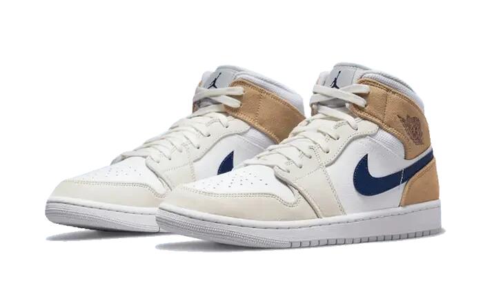 Basketball - schuhe - suede mid - air jordan 1 mid - weiß/rot 2/3