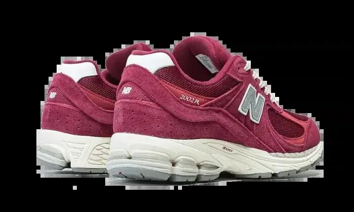 Unisex - freizeit - schuhe - suède, gummisohle - 2002r - rotwein/grau/weiß 3/4