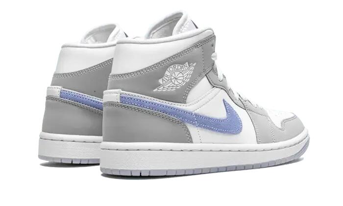 Schoenen - basketbal - air jordan 1 - mid-top - grijs/wit/blauw 3/4