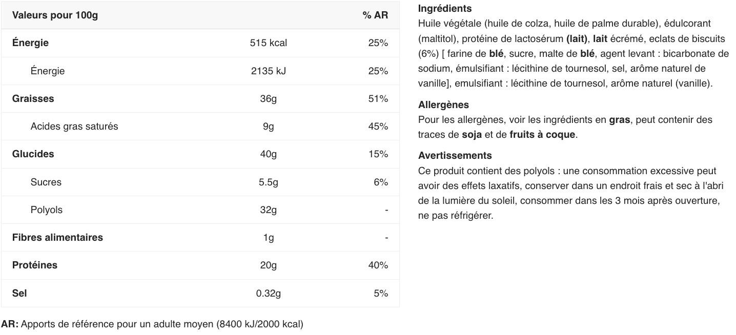 Pâtes à tartiner protéinées - Grenade Protein Spread - Chocolat Blanc Biscuit 2/2