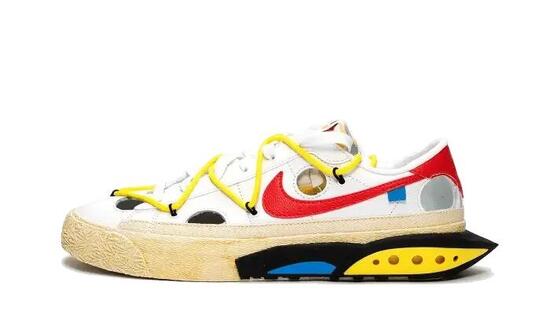 Scarpe - Uomo - Blazer Low Off-White - Bianco/University Red