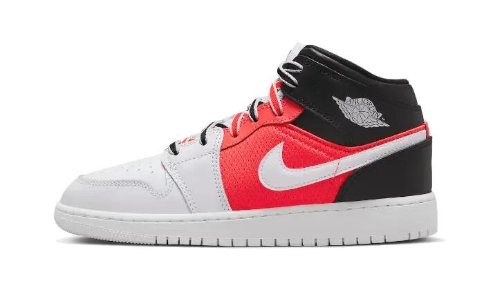 Air Jordan 1 Mid SE White Black Infrared (GS) 1/3