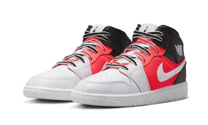 Air Jordan 1 Mid SE White Black Infrared (GS) 2/3