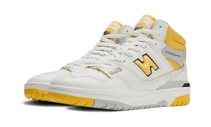 Schoenen - Vrije tijd - Unisex - 650R - Hi-top, leder - Wit/geel 2/3