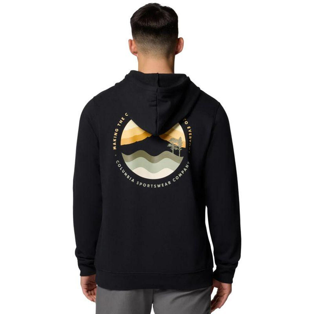 Sudadera Trek Diseño Gráfica para Hombre Negro 2/3