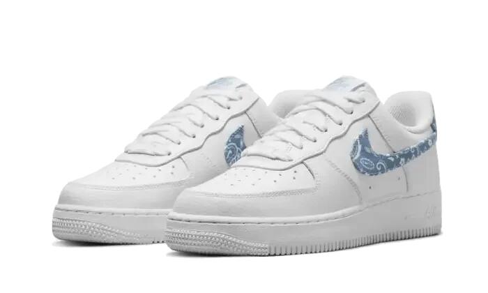 Scarpe - lifestyle - unisex - pelle paisley - air force 1 - bianco/worn blue 2/3