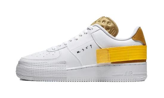 Nike Air Force 1 Drop Type White Gold Yellow