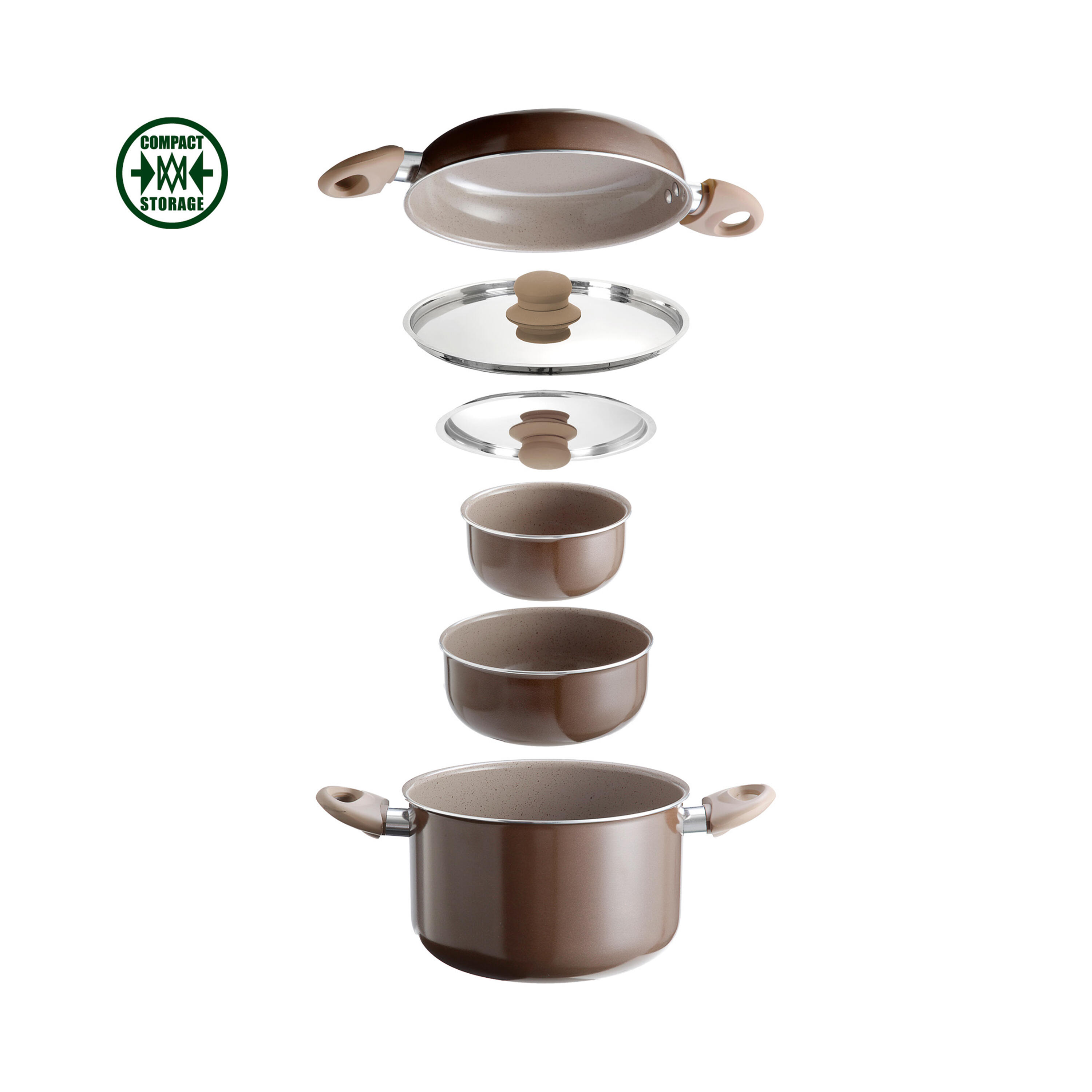 Brunner Set pentole Chocolate 7+1 in alluminio antiaderente PFOA free ø 20 cm 2/7