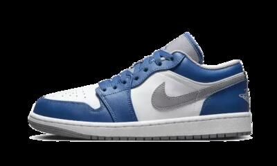 Schoenen - basketbal - unisex - air jordan 1 low true blue - leer, comfortabel.