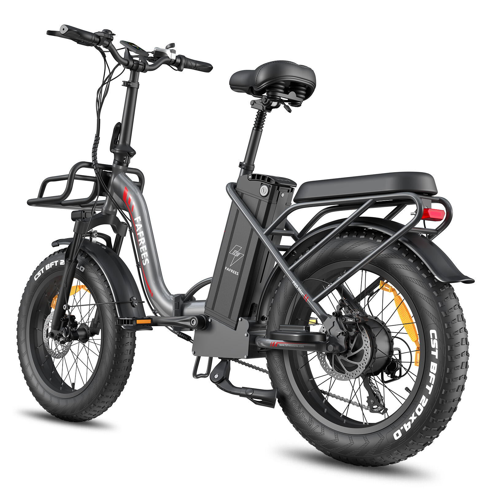 Bicicleta elétrica dobrável FAFREES F20 Max com bateria de 48V 30Ah e visor LCD 4/7