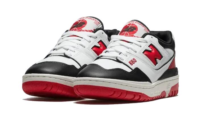 New Balance 550 White Red Black 2/3