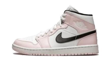 Schoenen - basketbal - air jordan 1 mid - mid-top leer - barely rose/wit/zwart
