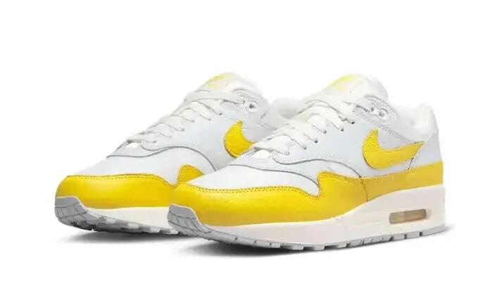 Herren - Laufen - Schuhe - Gedämpft, Retro-Stil - Air Max 1 - Weiß/Gelb 2/3