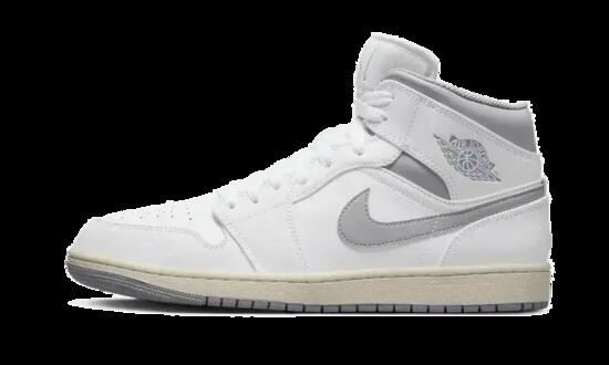 Scarpe - basket - air jordan 1 mid - pelle mid - bianco/grigio neutro
