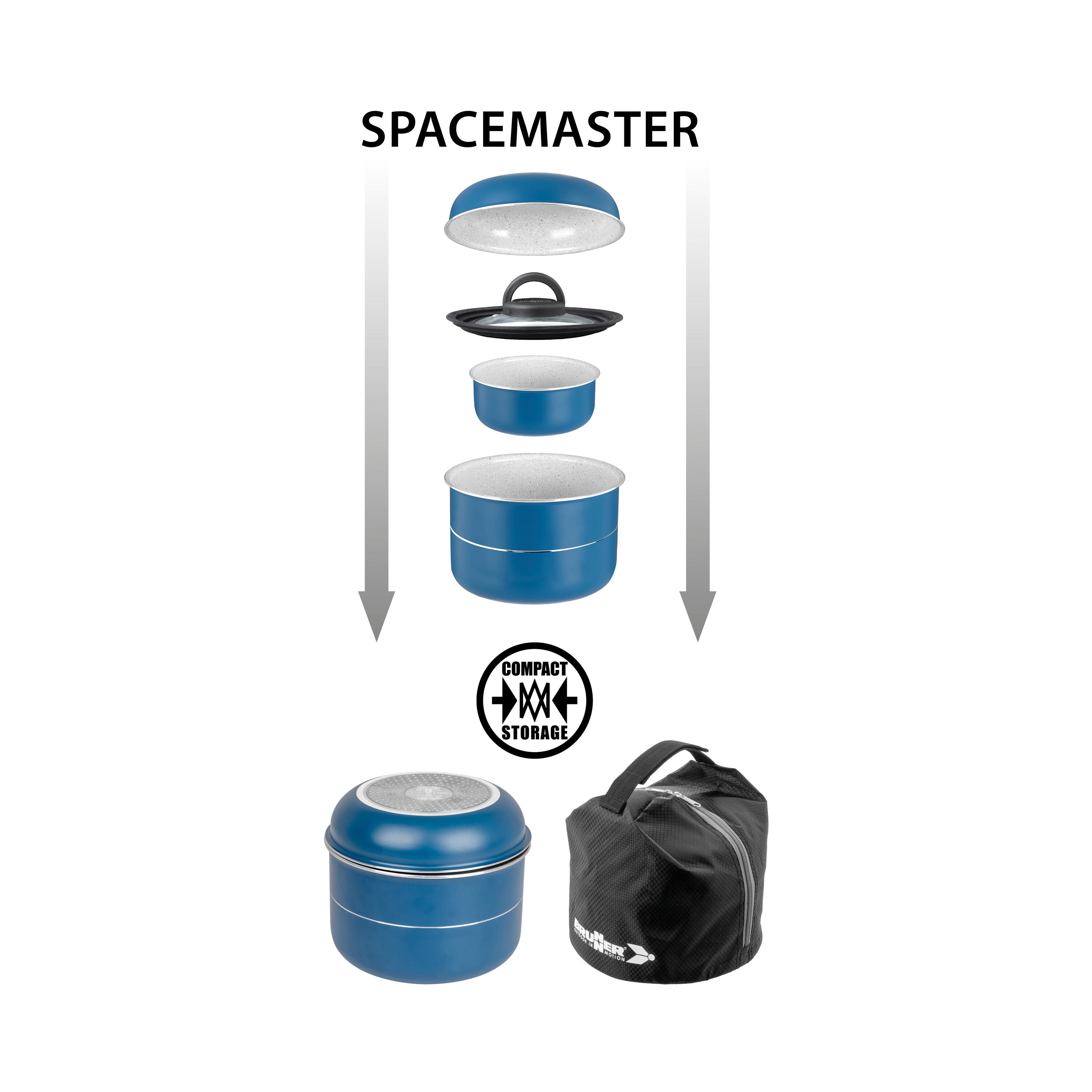 Brunner Set Pentole Carezza Spacemaster Ø 22 cm Vacublock 4+1 3/7