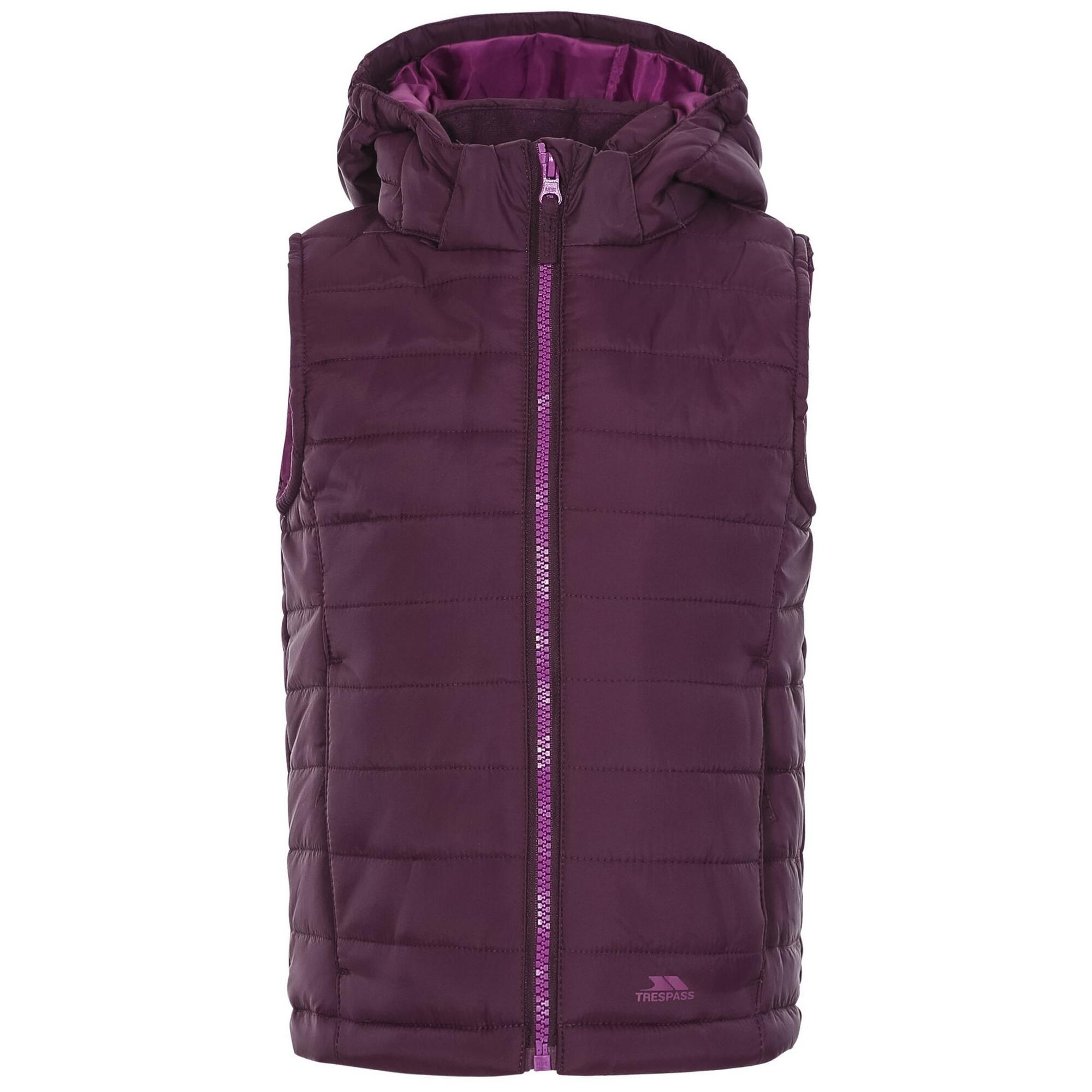 Aretha Girls' Hooded Vest (Purple)