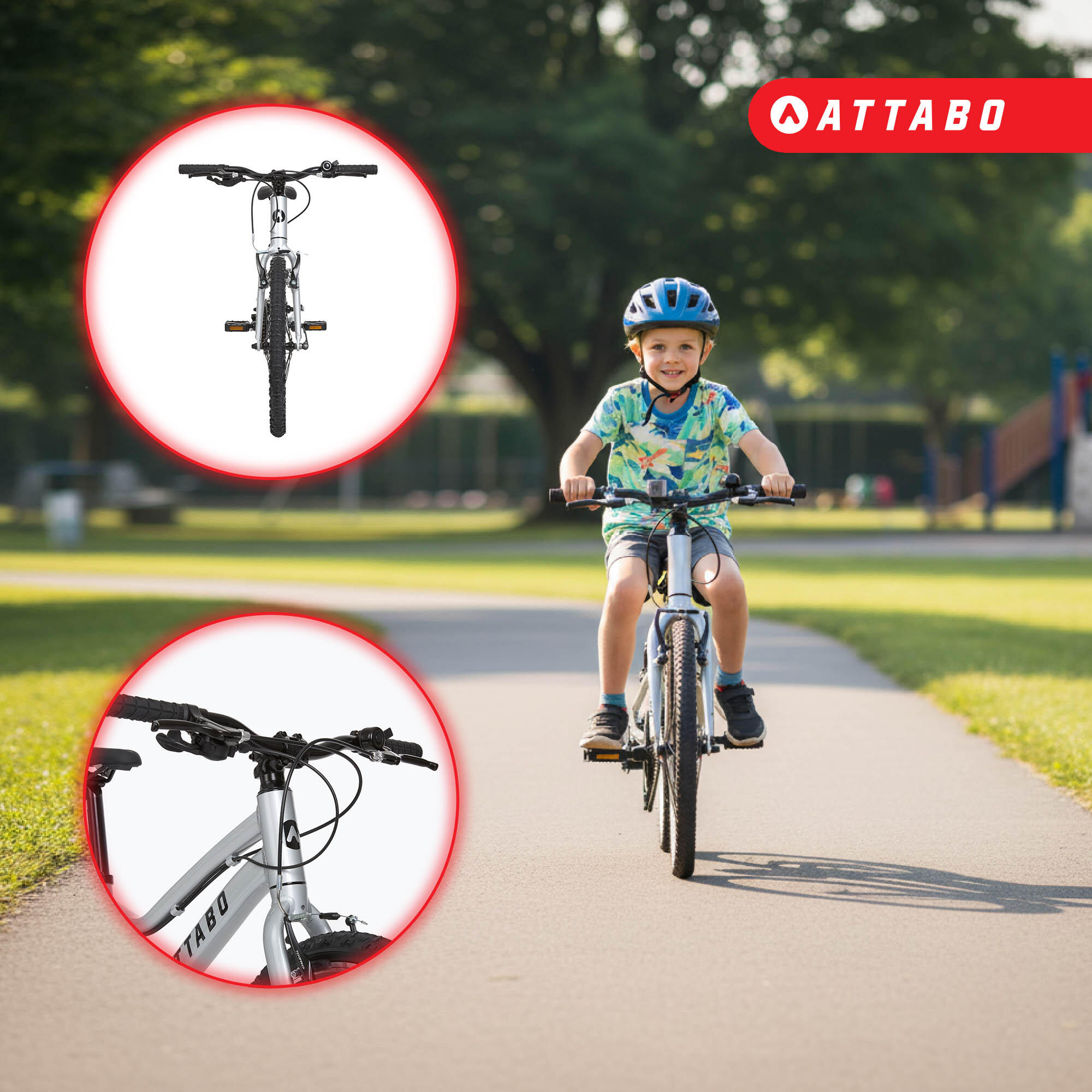 Kinderfahrrad ATTABO EASE 20" 9,1 kg silber 20" 3/7