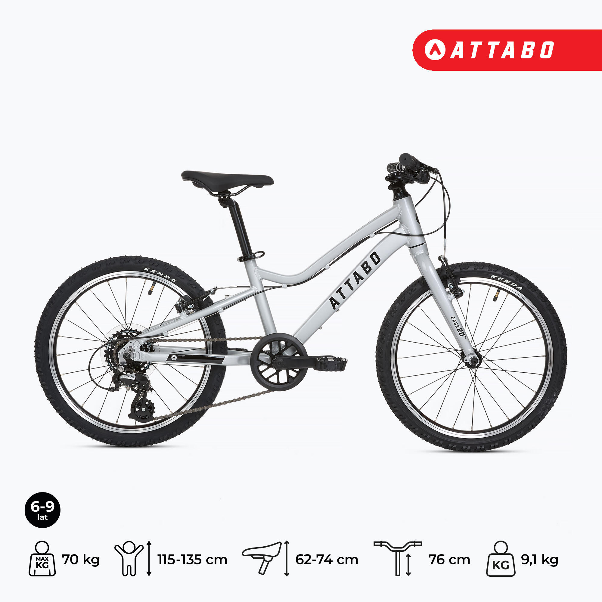 Kinderfahrrad ATTABO EASE 20" 9,1 kg silber 20" 2/7