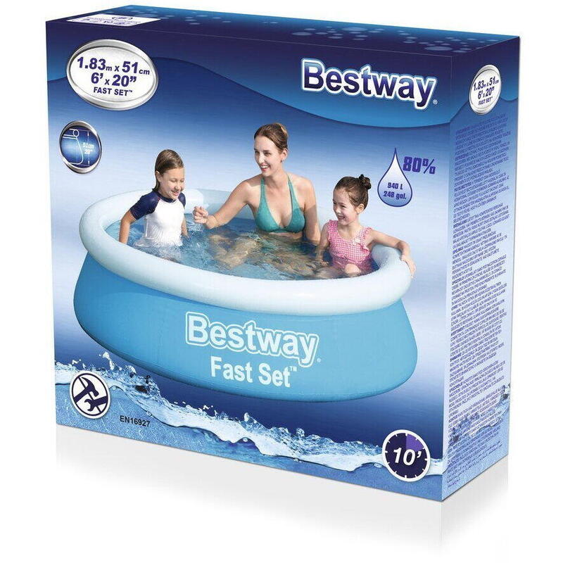 Piscina gonflabila, 183 x 51 cm, 940 l, auto-asamblare, albastra
