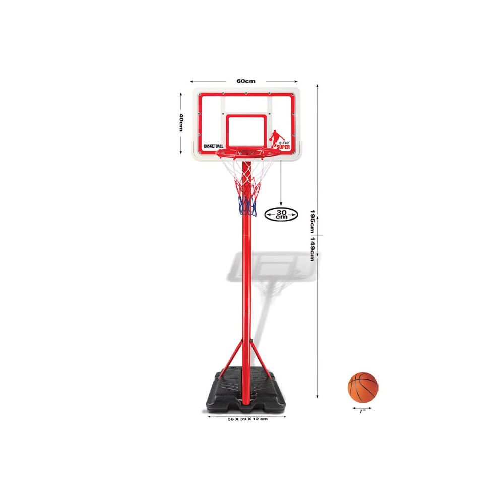 Panier de basket-ball réglable pour enfants 1,49 - 1,95 cm 6/6