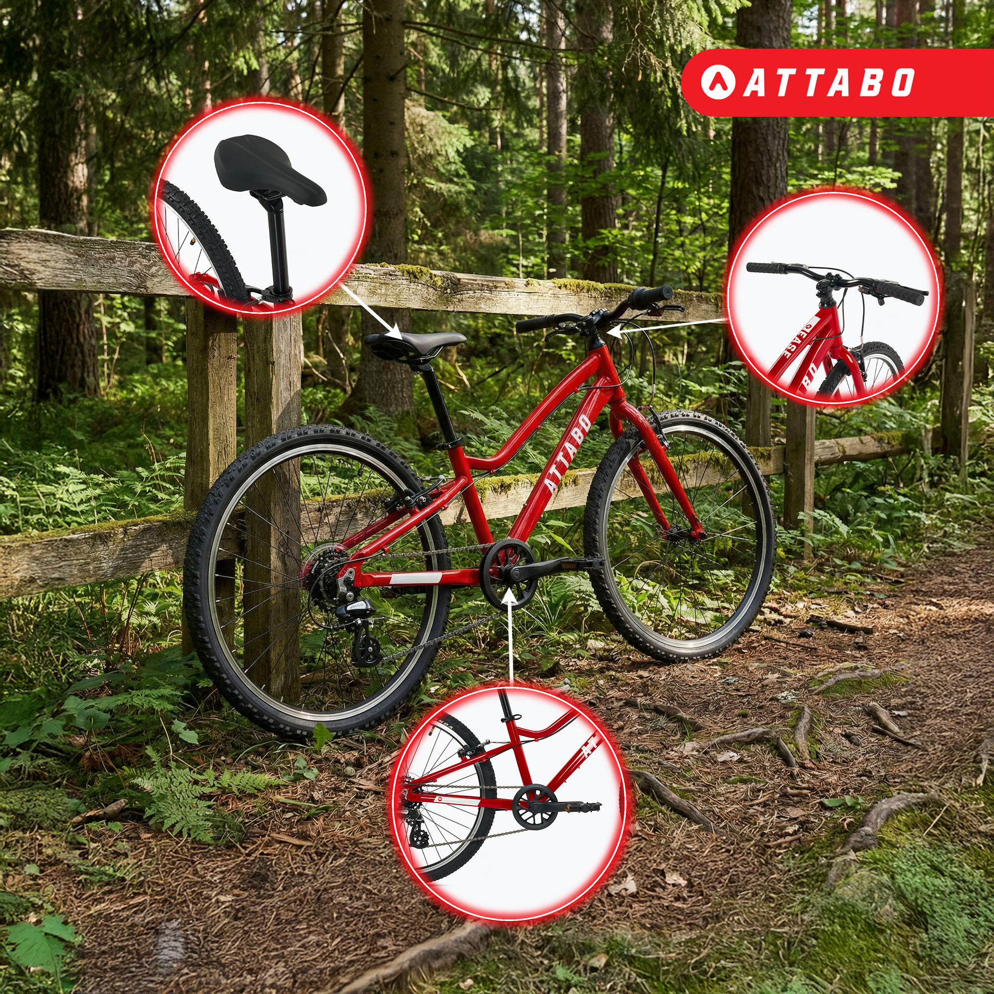 Kinderenfiets ATTABO EASE 24" 5/7