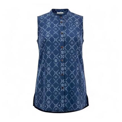 Tank-Top Sonora Maori Shirt Damen Bluse ärmellos AOP in Blau