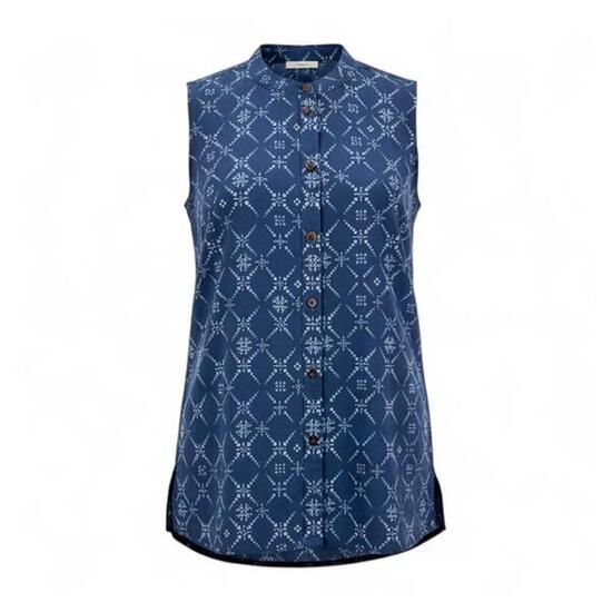 Tank-Top Sonora Maori Shirt Damen Bluse ärmellos AOP in Blau