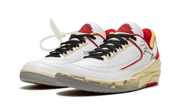 Scarpe - basket - unisex - air jordan 2 retro low - bianco/rosso/grigio 2/4