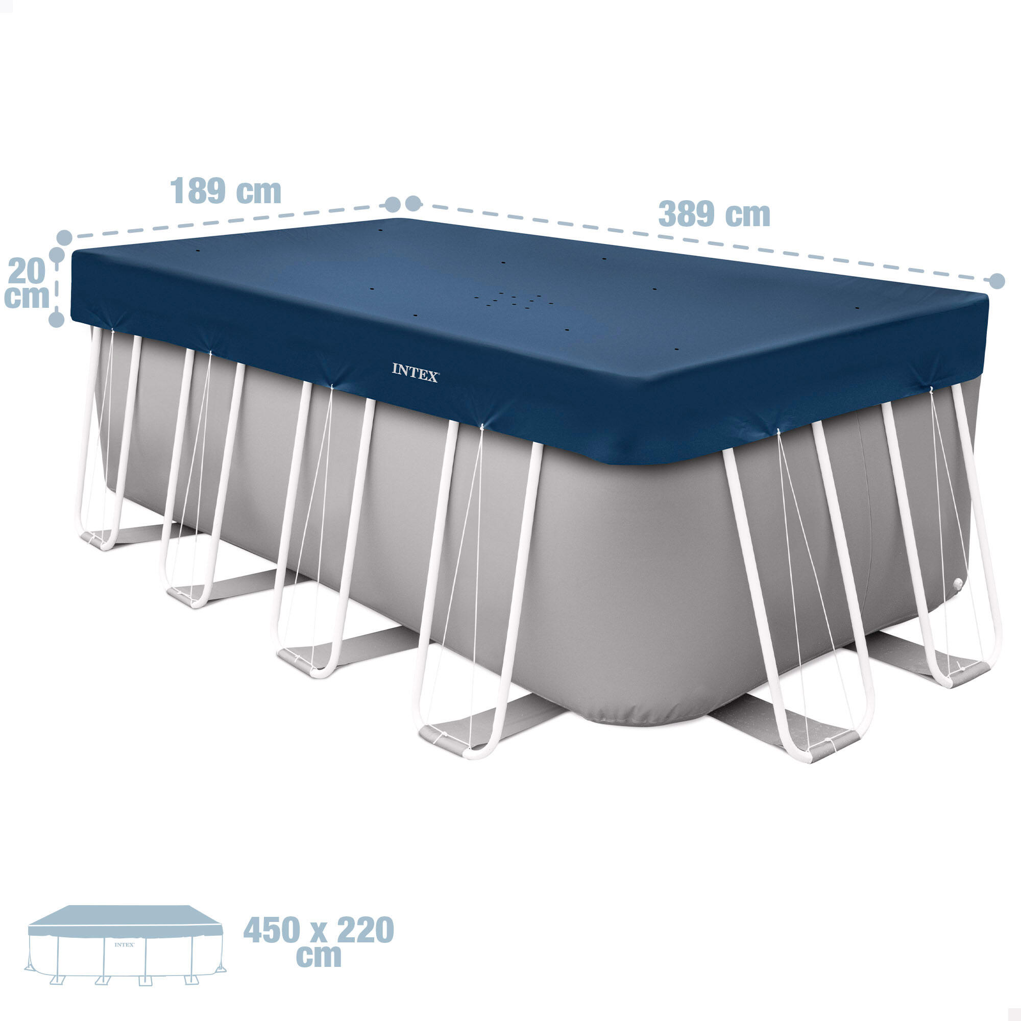 Cobertor piscina rectangular 3,89x1,89 m azul oscuro 4/7