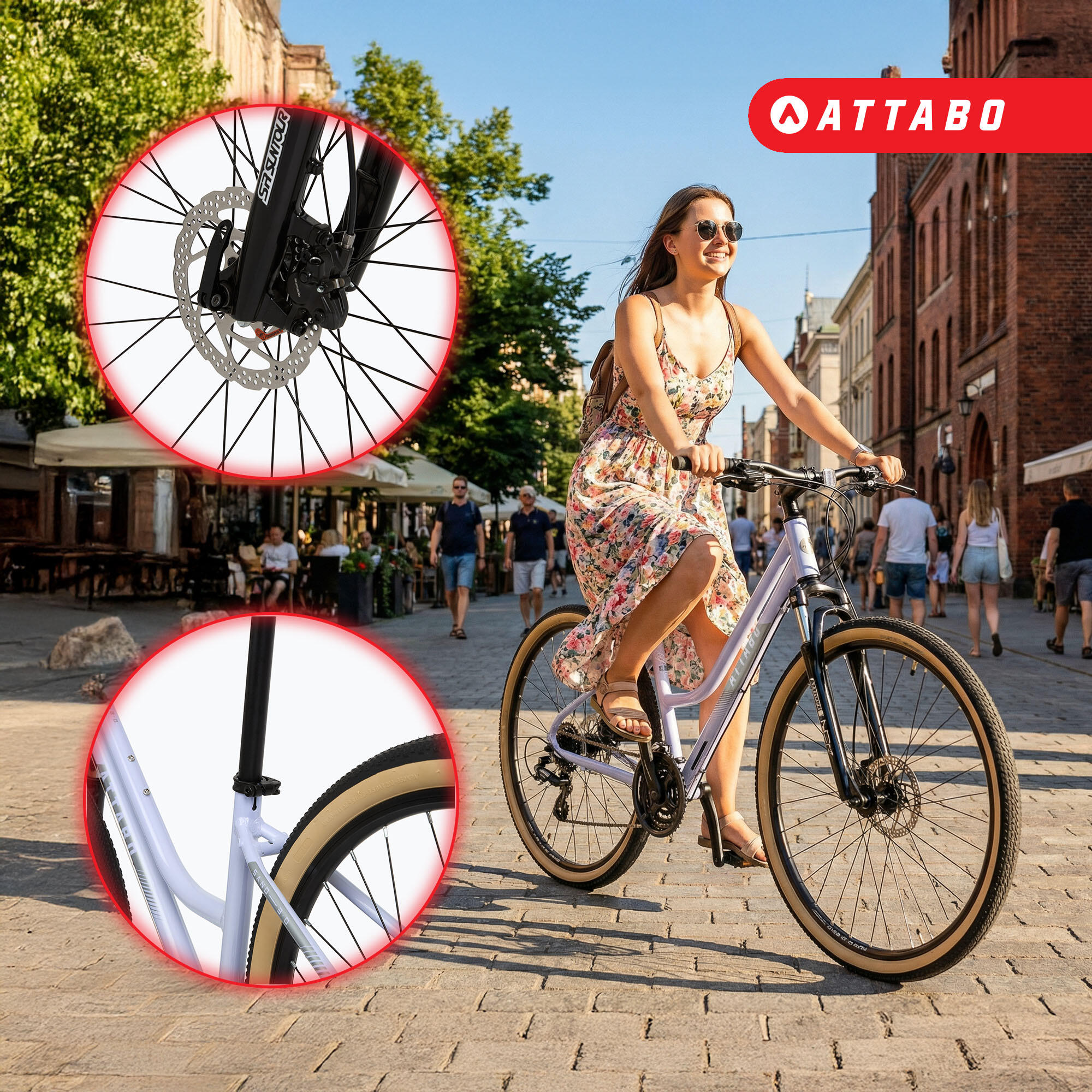 Rower crossowy damski ATTABO SANO 3.0 28" 3/7