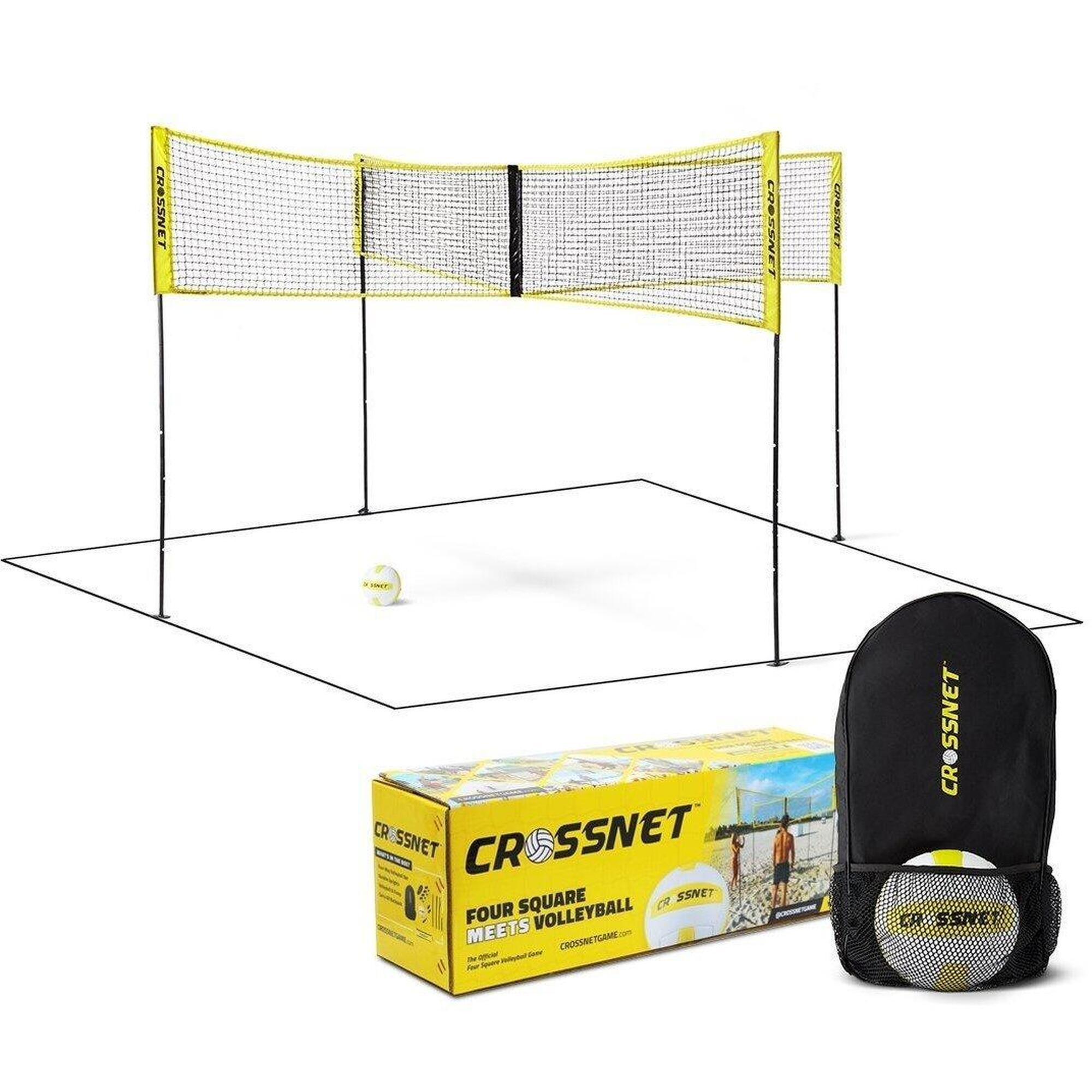 CROSSNET Crossnet sada: 4 rohové sítě, tyče, volejbalový míč