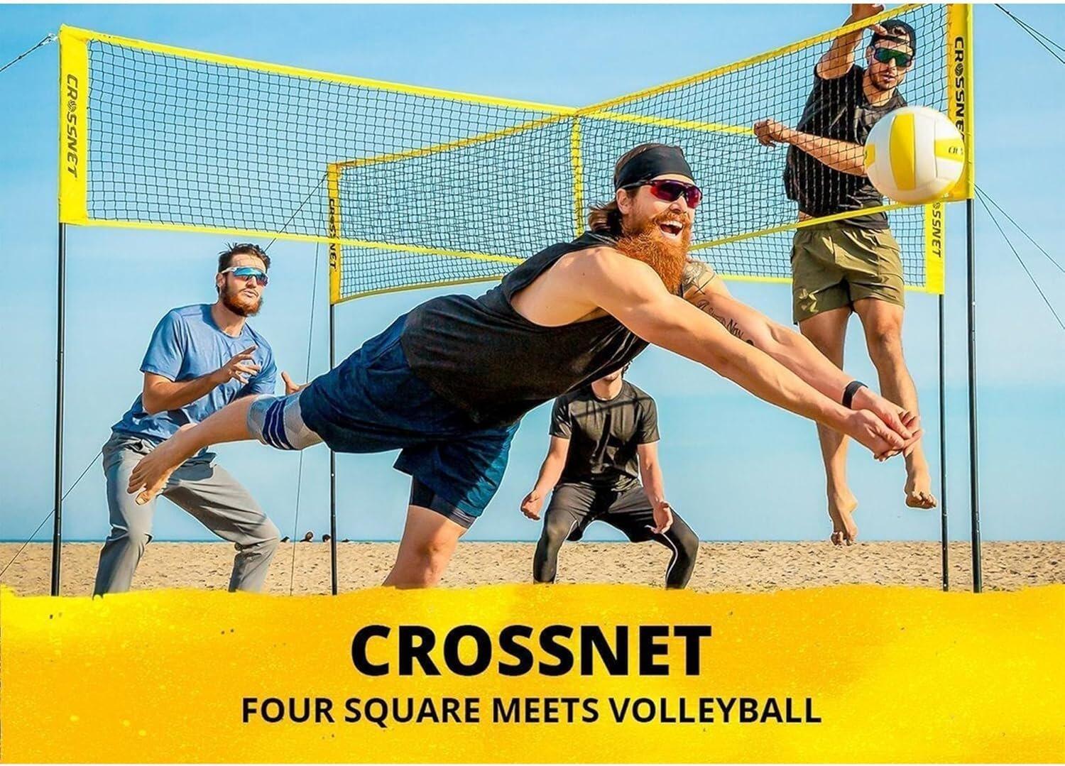 Crossnet sada: 4 rohové sítě, tyče, volejbalový míč 4/7