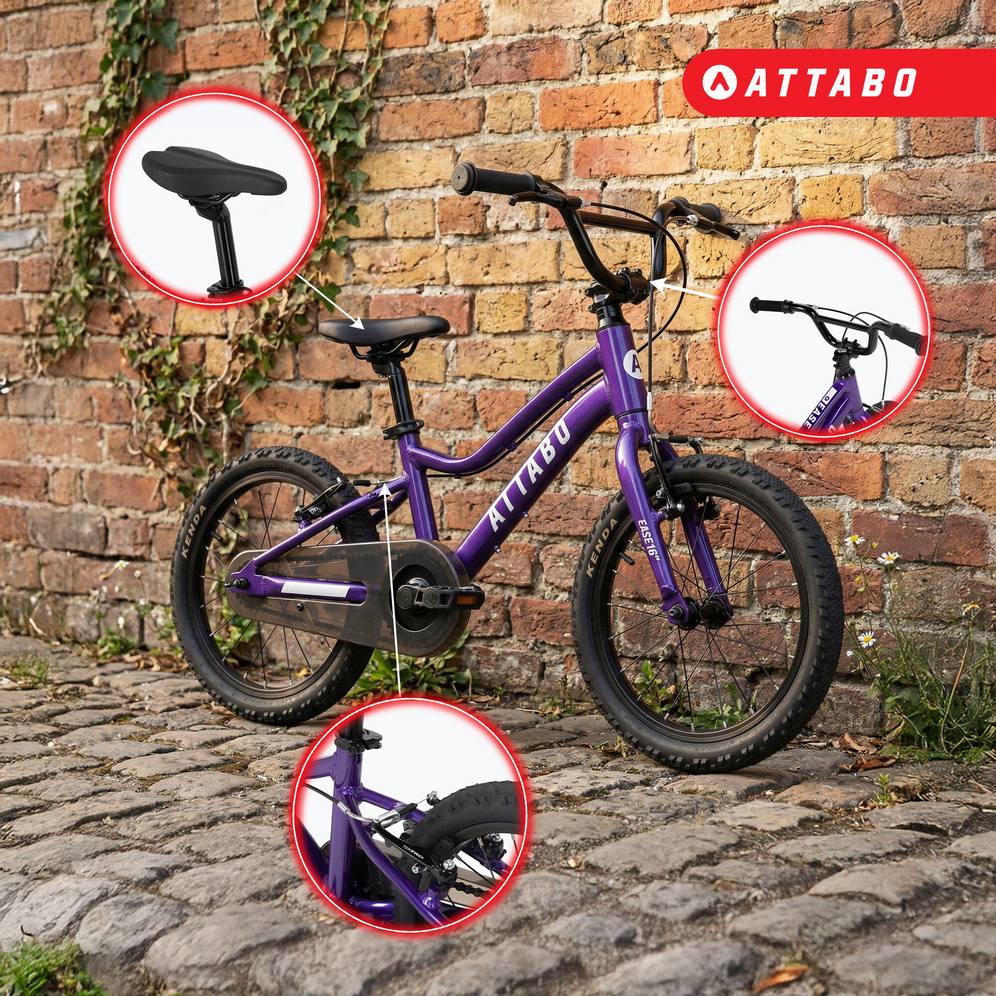 Bicicleta infantil ATTABO EASE 16" 5/7