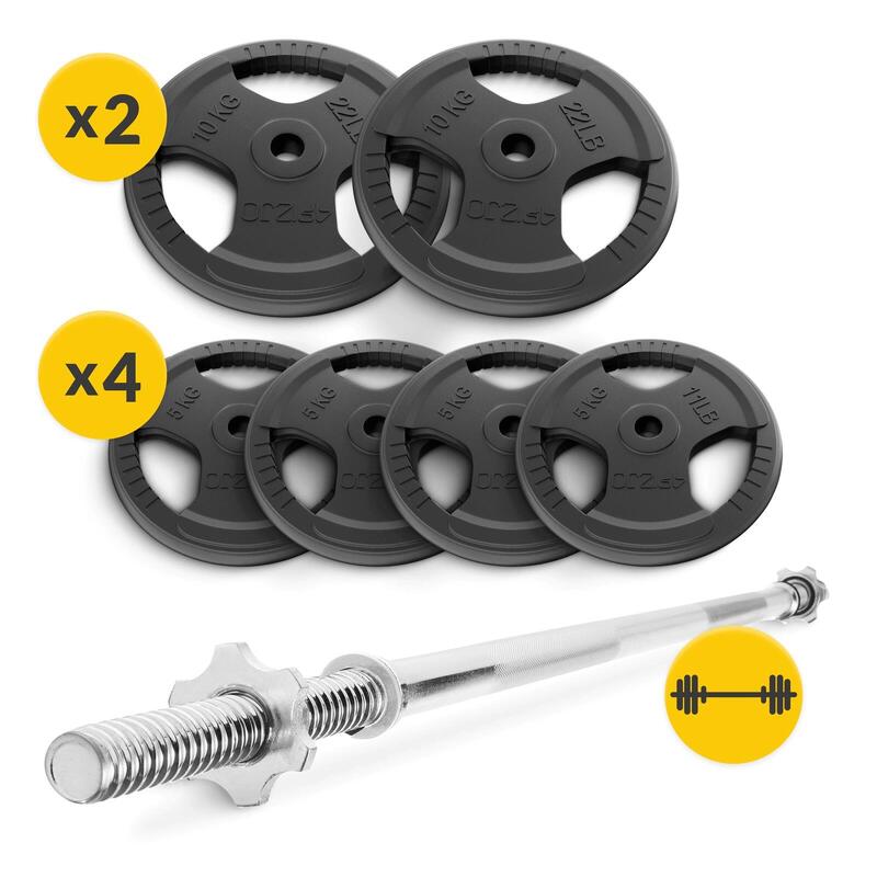 Set culturism din fontă 40 kg + bară dreaptă 150 cm