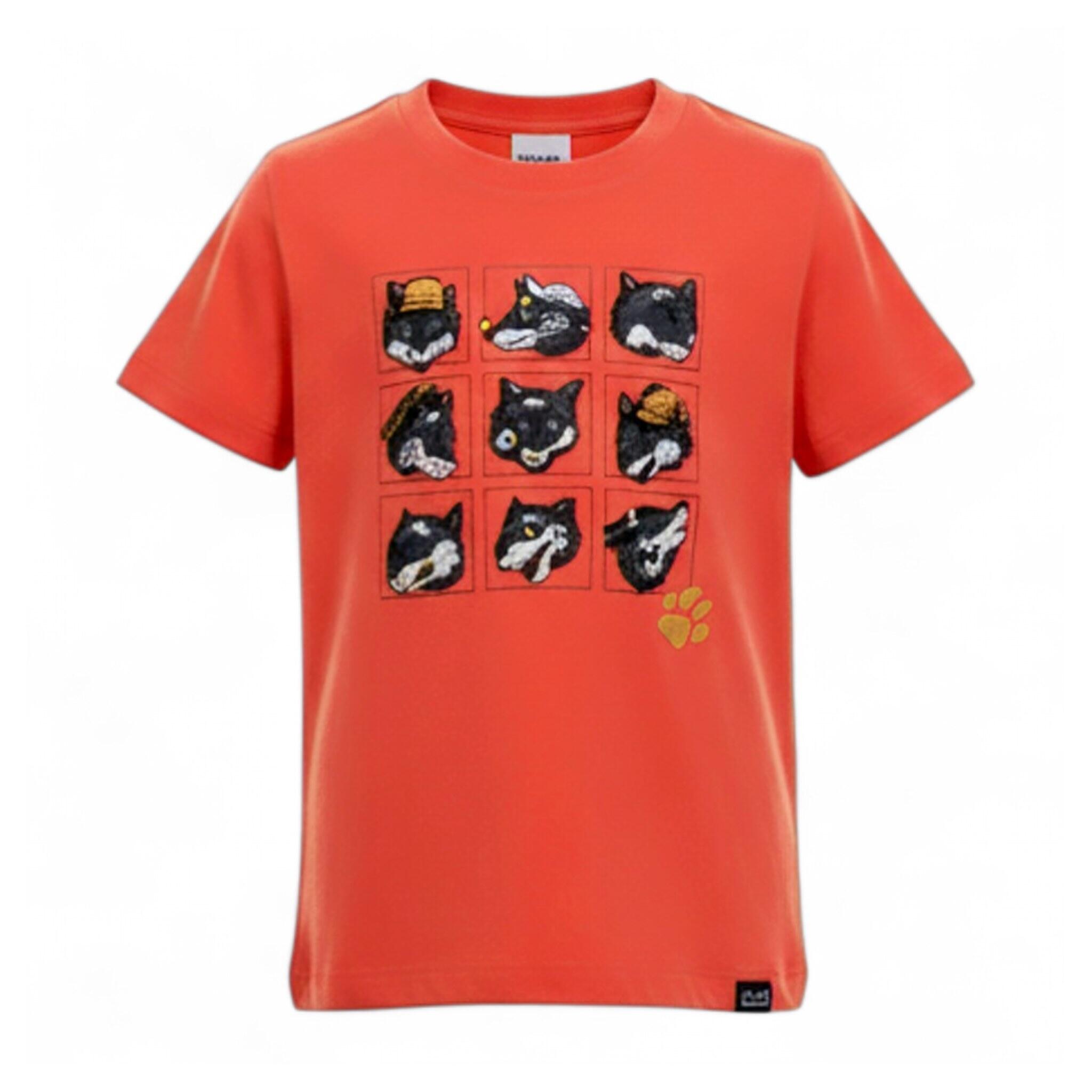 T-Shirt Many Wolve Tee Kinder T-Shirt kurzarm Shirt Baumwolle in Rot 1/2