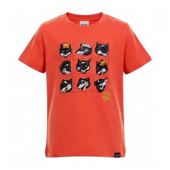 T-Shirt Many Wolve Tee Kinder T-Shirt kurzarm Shirt Baumwolle in Rot