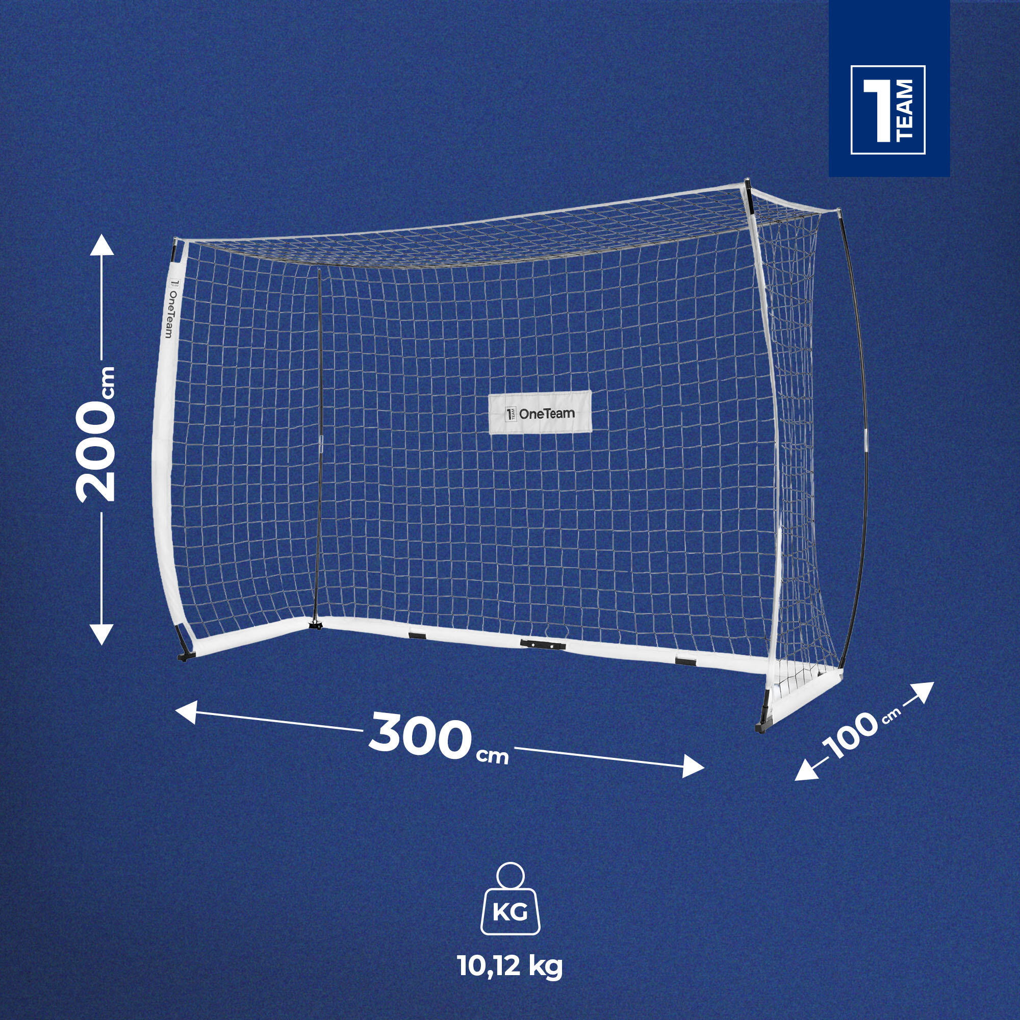 Bramka do piłki nożnej OneTeam Flex Square 300 x 200 cm 2/7