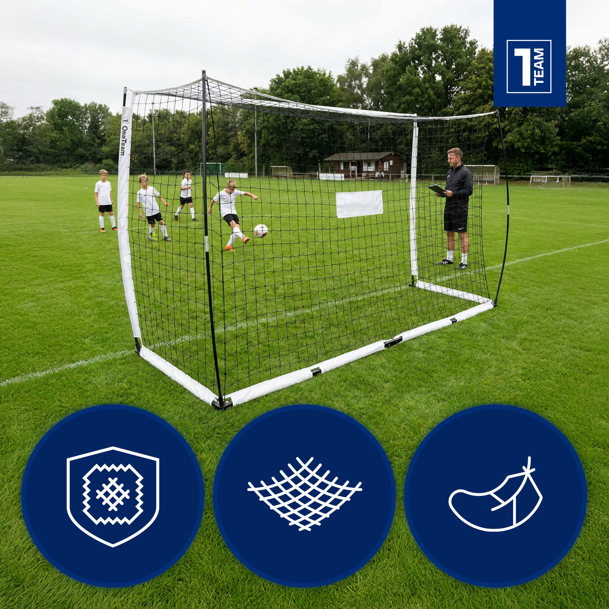 Bramka do piłki nożnej OneTeam Flex Square 300 x 200 cm 6/7