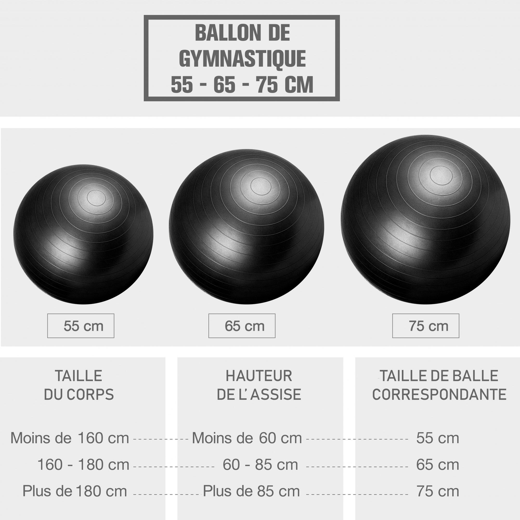 Fitball Pelota Pilates Resistente Gorilla Sports Negro Talla L -75 cm 5/7