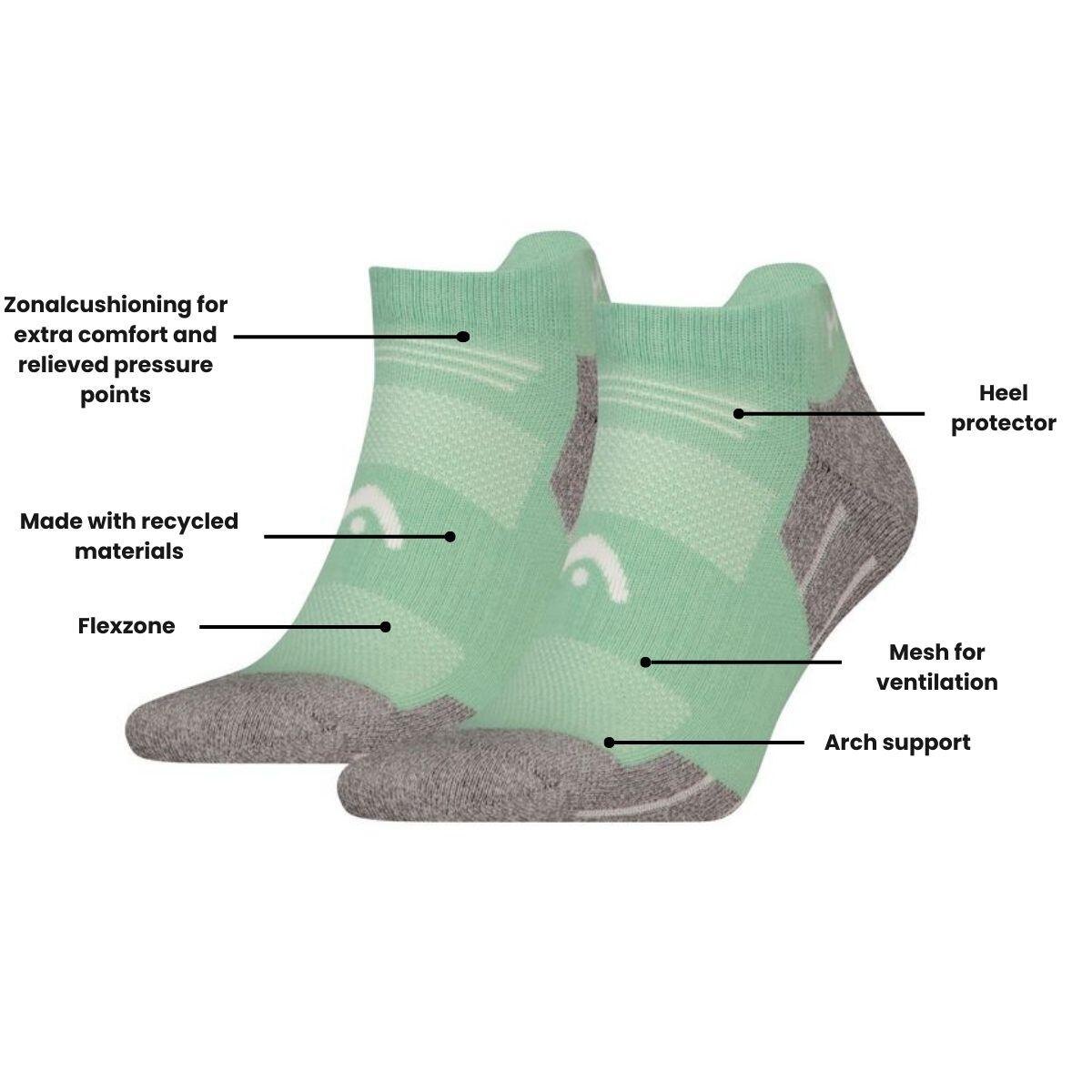 Chaussettes randonnée sneaker de randonnée tous climats 6 paires Vert Clair 4/4