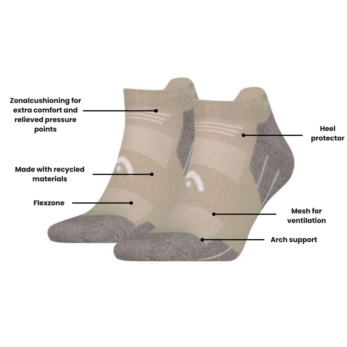Wandelsokken Alle Klimaten Hiking Sneaker 6-pack Taupe 4/4